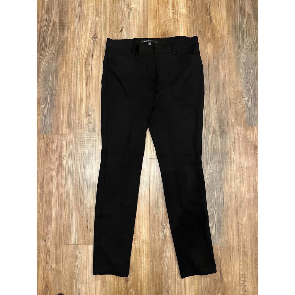 Andrew Marc Womens Black Slim Leg Stretch Dress Pants Size 10 Professional